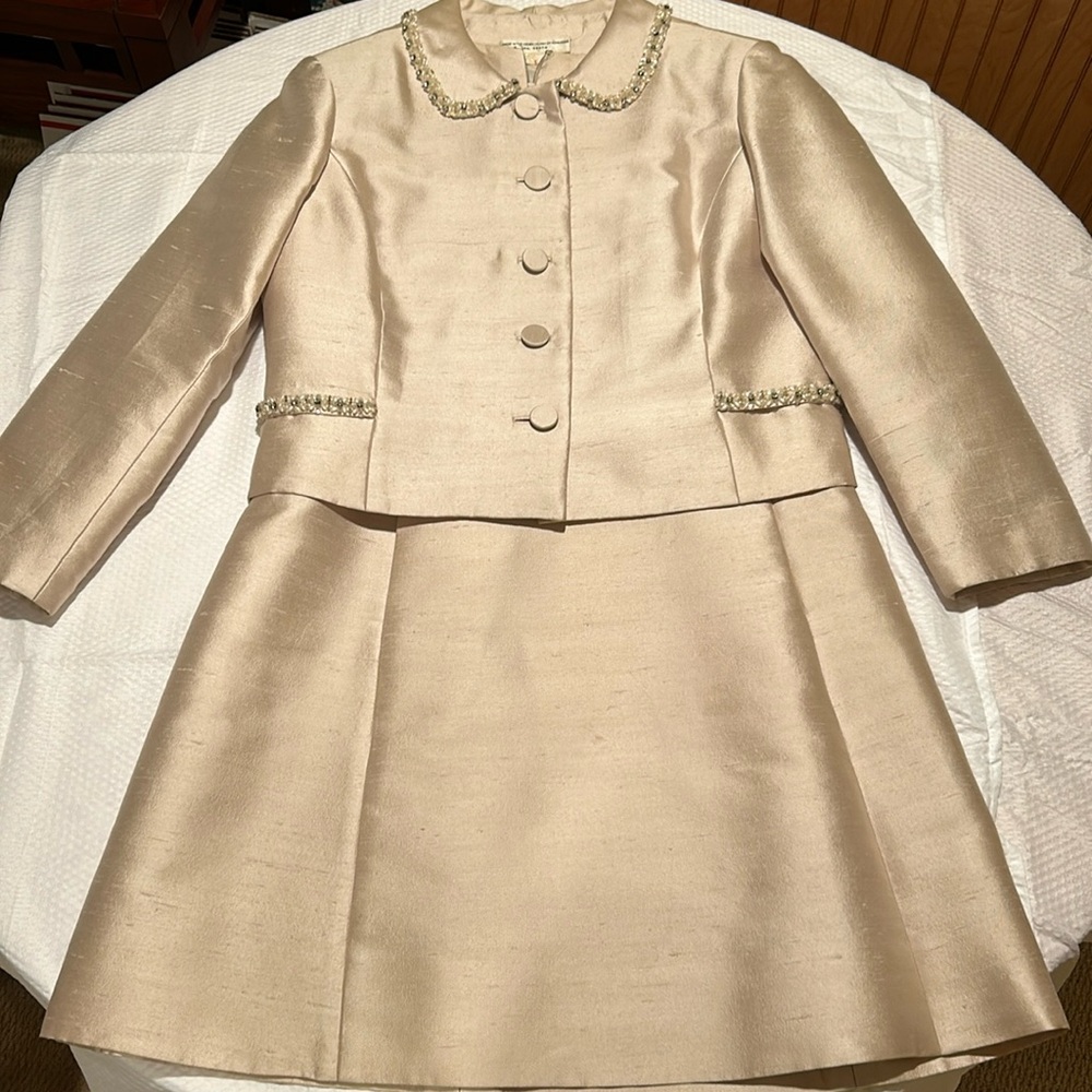 Vintage, Made in the Crown Colony of Hong Kong ivory dress and jacket
